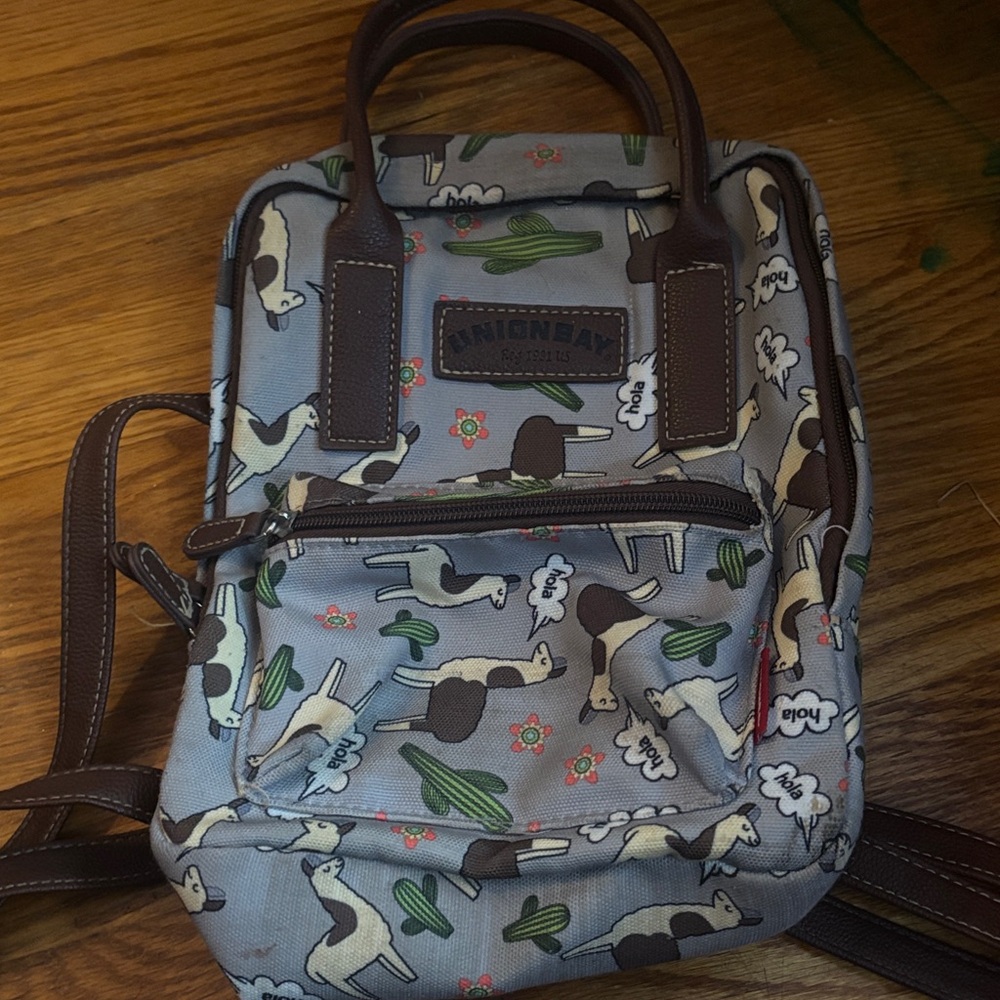 Brown and Gray Printed Backpack